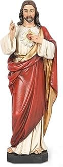 BC Catholic Sacred Heart of Jesus Statue, 6" H Jesus Christ Home Decor, Catholic Colletable Figurine, Religious Gifts, Handmade by Buildclassic