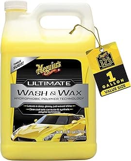 Ultimate Wash and Wax, Car Wash Soap and Wax Cleans & Shines in One Step, Shine & Protect with an Enhanced pH Balanced Car Paint Cleaner, 1 Gallon