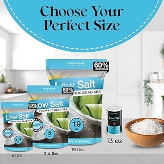 Aromasong Low Sodium Sea Salt 100% Natural Fine Grain Dead Sea Potassium Chloride with Dead Sea Salt, 39 oz (1106 g)