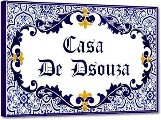 Nutcaseshop Personalized Name Plates for Home - Customized Outdoor Nameplate- Waterproof Sunboard Digital Print - Goa Portuguese Goan Themed Style