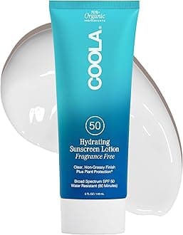 COOLA Organic Sunscreen SPF 50 Sunblock Body Lotion, Dermatologist Tested Skin Care for Daily Protection, Vegan and Gluten Free, Fragrance Free, 5 Fl Oz