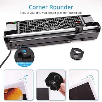 Eficentline YE381 Thermal Laminating Machine for A3/A4/A6 with 20 Pouches, Paper Trimmer and Corner Rounder