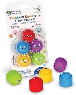 Learning Resources Rainbow Emotion Fidget Poppers, 5 Pieces, Ages 3+, Sensory Toys, Social-Emotional Learning, Sensory Toys for Toddlers, SEL Skills, Fine Motor Skills