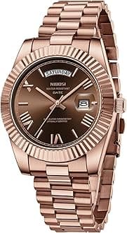 NIBOSI Men Watches Analog Quartz Stainless Steel Rose Gold Silver Watches for Men Waterproof Business Classic Desiger Wrist Watch with Day Date