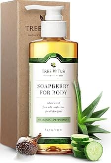 Organic Peppermint Body Wash for Oily Skin. The Only pH 5.5 Balanced Acne Body Wash for Sensitive Skin ââ‚¬â€œ Antibacterial & Antifungal Soap for All Skin Types, with Wild Soapberries 8.5 ozââ‚¬â€