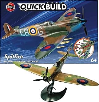 AIRFIX - QUICKBUILD Model Aircraft Kits - J6000 Spitfire Model Building Kit for Kids 6+, Construction Plane Toys for Boys & Girls - Fighter Jet & Toy Aeroplane Sets, Plane Enthusiast Gifts