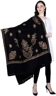 SWI WITH LABEL Women's Kashmiri Hand Embroidered Pure Wool Shawl