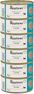 Applaws 100% Natural Wet Cat Food, Tuna Fillet, 70g Tins Pack of 6