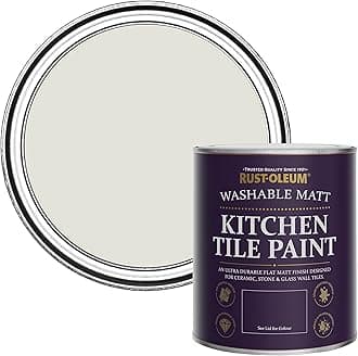 Beige water resistant Kitchen Tile Paint in Matt Finish - Portland Stone 750ml