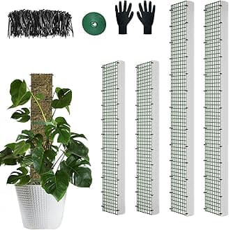 60"/40"/24" Metal Moss Pole, D Shape Sphagnum Moss Pole, Moss Poles for Climbing Plants, Monstera, Indoor Climbing Plants (2 Each of 40" 24")