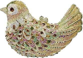 Boutique De FGGBird Crystal Clutch Purses For Women Dressy Rhinestone Evening Bag Pigeon Prom Clutch Purse for Wedding,Mini