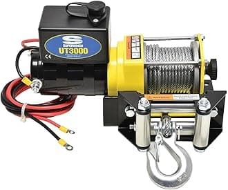 Superwinch 1331200 UT3000, 12 VDC winch, 3,000lb/1360 kg with mount plate, Roller Fairlead & 12' remote