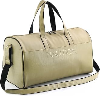 Unisex PU Duffle Bag for Travel | Stylish Leatherette Cabin Luggage | Compact, Comfortable & Spacious Hand Duffel Bag for Weekend Trips, Gym & Office | Suitable for Men and Women | Beige