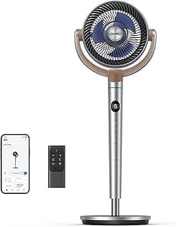 Standing Fan, 120°+120° Smart Oscillating Floor Fans with Wi-Fi/Voice Control, 85 ft Fan For Bedroom, DC Motor Quiet Fans, Adjustable Height, 8 Speeds, 6 Modes, 12H Timer, Office, Room