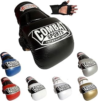 Combat Sports Max Strike MMA Training Gloves, Open Palm Fingerless Gloves for MMA, Muay Thai, and Kickboxing