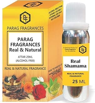 Parag Fragrances 25ml Real Shamama Attar With Fancy Empty Bottle (Alcohol Free, Long Lasting, Natural Attar) Also Available in 50/100/200/500 pack
