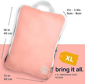 TRIPPED Travel Gear Large Packing Cubes for Travel-Extra Large Compression Packing Cube Luggage Organizers 7 Piece Set-Ultralight, Expandable/Compression Bags for Clothes by (Dusty Rose)