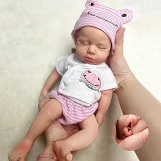 OtardDolls 33cm Full Body Solid Full Silicone Loulou Girl Reborn Dolls Lifelike Handmade Painted Reborn Dolls Gift for Kids