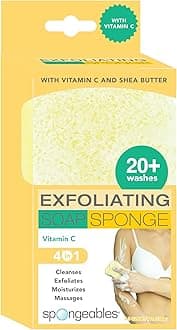 Spongeables Exfoliating Body Wash in a 20+ Wash Sponge, Vitamin C, 1 Count