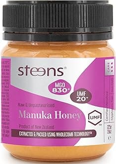 Steens Manuka Honey MGO 830+ Pure & Raw 100% Certified UMF 20+ Manuka Honey - Bottled and Sealed in New Zealand - 225g