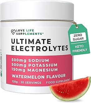 Ultimate Electrolytes Powder, 500mg Sodium, 500mg Potassium, 150mg Magnesium, 30 Servings, Himalayan Salt, Hydration & Rehydration, Raspberry, Zero Sugar, Vegan - Love Life Supplements