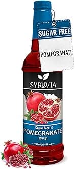 Sugar-Free Pomegranate Syrup, Flavored Syrup for Drinks, Cocktails, Lemonades, Iced Teas, and Desserts – 25.4 fl oz