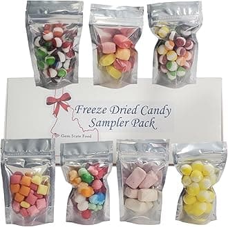 Freeze Dried Candy Variety Pack - 7 bag Freeze Dried Candy Sampler - Sour Skiddles, Wild Berry Skiddles, Sunburst, Mini Sunburst, Mumbas, Lemon Headz & Air Head Bits