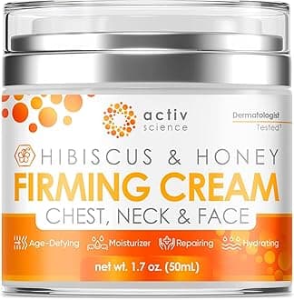 - Hibiscus and Honey Neck Firming Cream - Natural Anti-Aging Facial Moisturizer with Retinol Collagen & Hyaluronic Acid - Day & Night Anti-Wrinkle Cream - Firming, Hydrating Face Cream - 1.7Oz