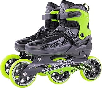 PAPAISON Adult Adjustable Inline Skates for Men Women with 3 100mm Wheels, Outdoor Blades Female Male Fitness Speed Racing Skates, Roller Skates for Teens Boys Girls