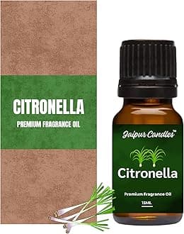 Jaipur Candles Fragrance Oil | 15 ml | Aroma Oil for Home Fragrance | Best for Aromatherapy | Use in Diffusers, Candles, Air Fresheners (15ML, Citronella)