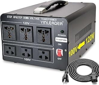 3000W 120V to 100V Voltage Converter US to Japan Step Down/Up Transformer for Japanese Hair Dyer/Turntable/Rice Cooker/breadmaker/Oven/Heater/Freezer, etc. in US
