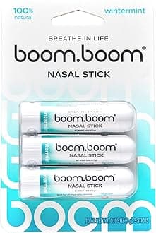 BoomBoom Nasal Stick | Vapor Flow Technology | Cool Refreshing Sensation | Natural Mood Boost | Simple Ingredients | Essential Oils + Menthol Inhaler (Wintermint)