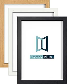 Photo Picture Frames Black White Oak Colour, Modern Range, Various Sizes A1 A2 A3 A4, Black, 12"x12" (30.5 x 30.5cm)