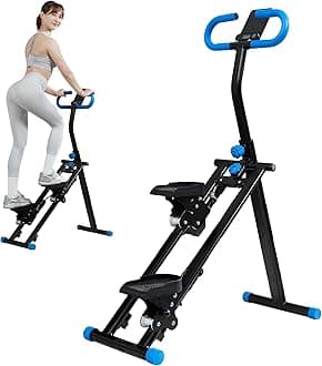 Stair Stepper for Home Gym Exercise, Vertical Climber Exercise Machine for Full Body Workout, Compact Folding Cardio Exercise Climber with Adjustable Handlebar (Pink)