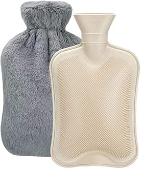 Hot Water Bottle Rubber with Soft Cover (2 Liter) Hot Water Bag for Cramps, Pain Relief, Removable Hot Cold Pack Hot Water Bed Warmer