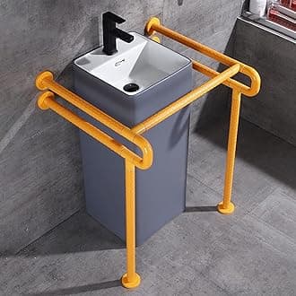 ZAQYCM Toilet Handles for Elderly Heavy Duty, Bathroom Sink Handrails Grab Bar for Seniors, Handicap and Disabled, for Nursing Homes/Bars/Home/Hotels (Color : Yellow, Size : Style-2)