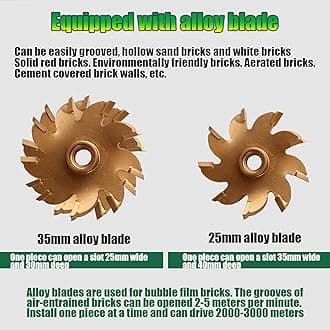 Wall Chaser Blades Dust-Free Wall Grooving Machine, Wall Grooving Machines, 1100w High Power Wall Chasing Tool for Brick, Ground and Rebar (25mm)