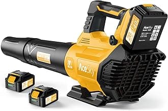 Leaf Blower Cordless - 2025 Update 150000RPM & 3 Speed Levels Electric Leaf Blower with 2 x 4.0Ah Battery and Charger, Extension Tube Blower for Lawn Care, Yard, Garage, Blowing Leaves, Dust or Snow