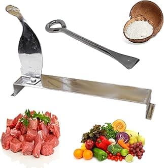 Qts Vegetable Cutter Board Steel Cutter Kitchen, aruvamanai/vili Cutter/Boti/Coconut Opener Stainless Steel Cutter Tool Pack of 2 PCS