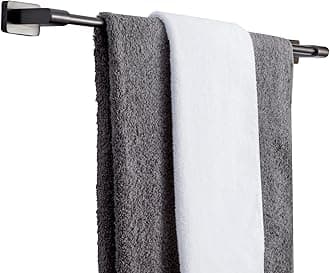 MyGift 24 Inch Towel Bar, Premium Hotel Series Commercial Grade Stainless Steel Bathroom Towel Holder, Wall Mounted Modern Gunmetal Gray Bar Rack for Hanging Bath Towels