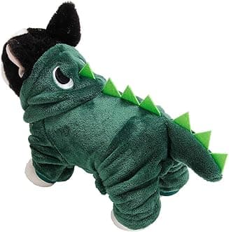Dinosaur Costume for Dog and Cat, Pet Hoodie Clothes Winter Hooded Coat for Small Dogs Puppy(M)