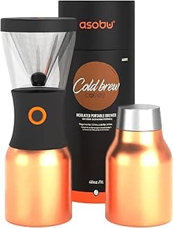 asobuPortable Cold Brew Coffee Maker, CopperStainless Steel