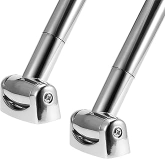 Chrsouly 2 Pack Curved Shower Curtain Rod, 42-74 inches Extra Wide Curved Shower Curtain Rod Adjustable, Rust Proof Curved Shower Rod for Bathroom, Premium Stainless Steel, Need to Drill Silver