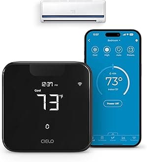 Breez Max Smart AC Controller | AHR Product of the Year WiFi Thermostat for Mini-Split, Window, Portable AC/Heat Pump | AI-Based Tech | Free App, No Subscription | Alexa, Google, IFTTT etc. (Black)
