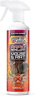 Control & Shield Mouse and Rat Repellent Deterrent Spray | Natural Eco Friendly Pest Control for Indoors and Outdoors - Contains Peppermint & Geraniol 500ml, Clear