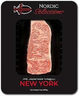 Nordic Catch Grade A5 Japanese Wagyu Steak Without Bone, Always Fresh Thick Cut, Skin-Packed 100% Authentic A5 Wagyu Steak from Kagoshima Reserve - Great Gift