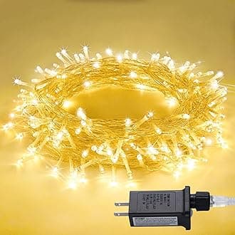 100 LED String Lights Indoor Bedroom, 8 Modes Warm White Christmas Lights Plug in, 33ft Connectable Room Fairy Twinkle Light Outdoor for Mirror Room Home Garden Xmas Tree