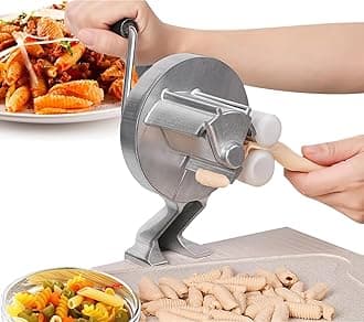 Manual Cavatelli Pasta Maker Machine, Italian Pasta Fusilli Noodles Pressing Machine, Aluminum Alloy Macaroni Maker, Portable Manual Pasta Maker for making Penne, Pasta, Fusilli, Spiral Noodles