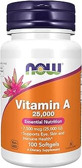 Vitamin A 25000 IU, 100 Sgels by Now Foods (Pack of 2)