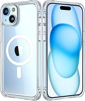 Mkeke Magnetic Designed for iPhone 15 Case Clear, Compatible with Magsafe, [Not Yellowing] [Military-Grade Drop Protection] Phone Cases for Apple iPhone 15 with Shockproof Bumper 2023